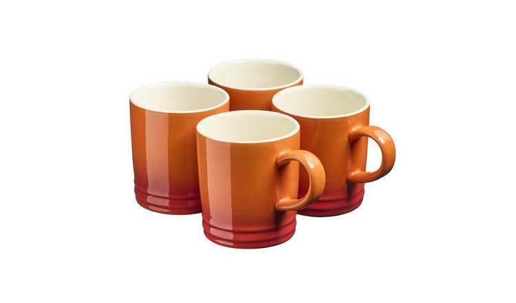 Cooks Professional 4 Piece Colourful Stoneware Midi Mug Set 240ml - Orange