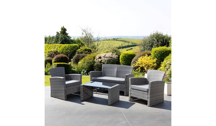 Artemis Home Covea Dark Grey Rattan Lounge Set -Dark Grey