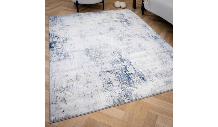 The Rugs Navy Elaris Abstract Faded Distressed Area Rug - 80 x 150cm