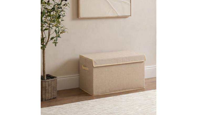 OHS Large Collapsible Storage Box With Lid - Natural