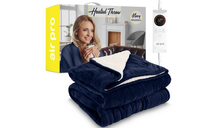 Air Pro Double Heated Electric Blanket Controller 6 Settings - Navy
