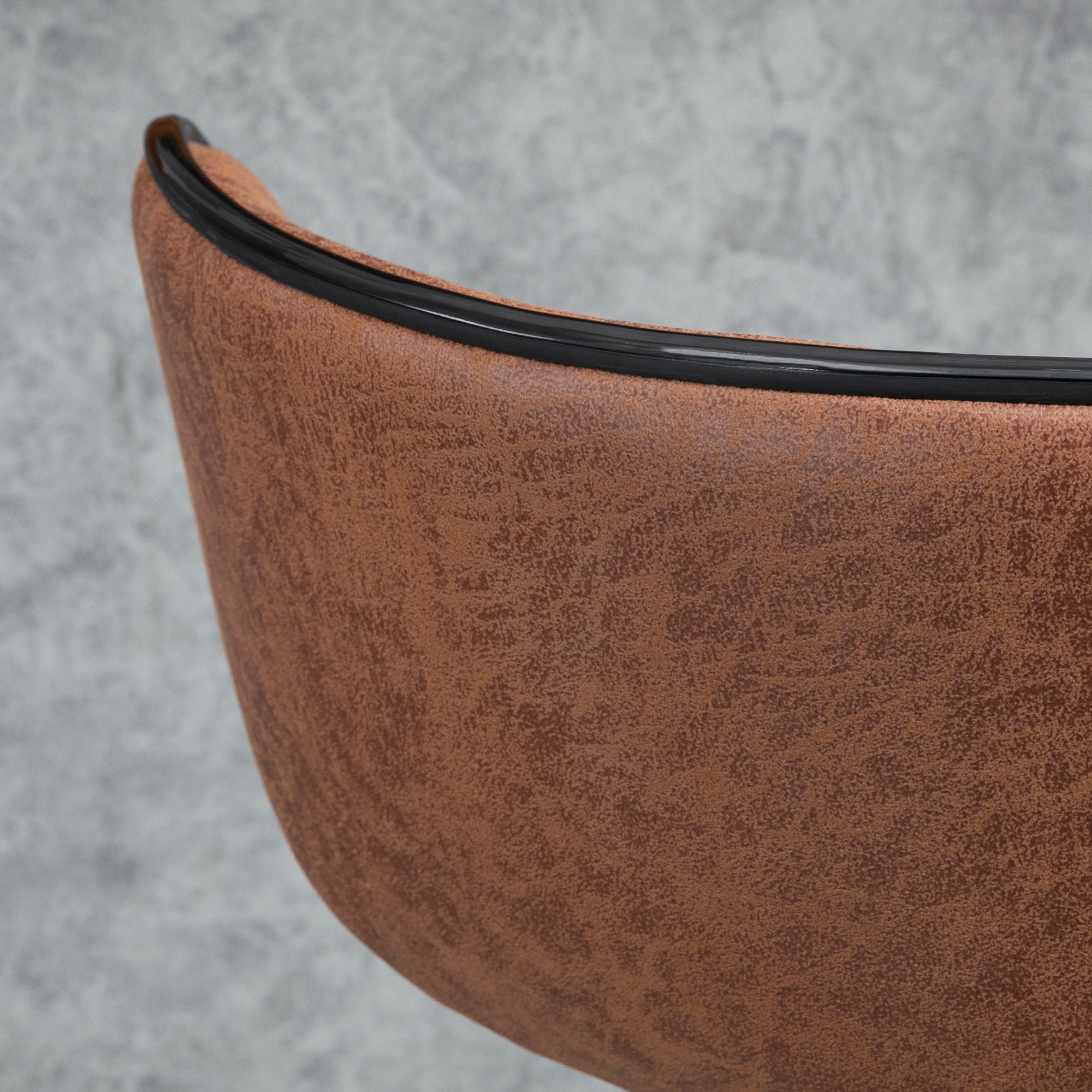 HOMCOM Set of 2 Microfiber Cloth Bar Stool with Swivel Seat - Brown - Image 3