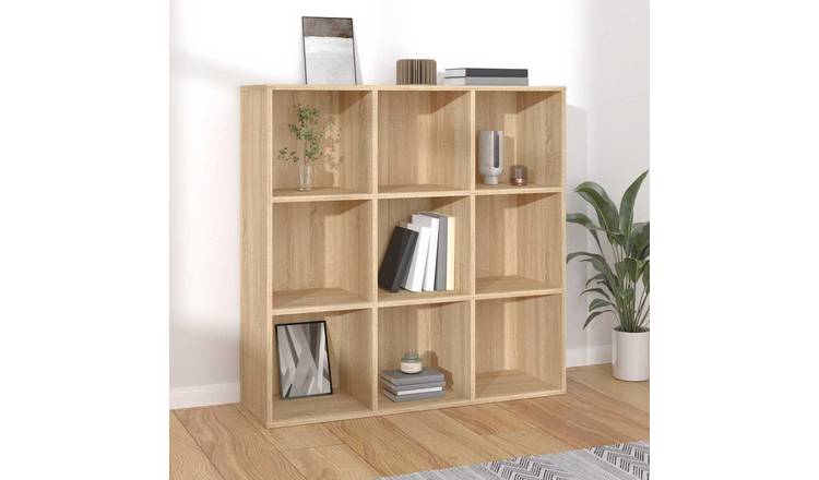 Walplus 9 Compartment Book Cabinet - Light Oak - 98 x 29 x 97.5 cm