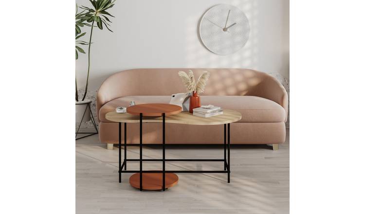 Decortie Cuddle Particleboard Nesting Coffee Table Set - Oak