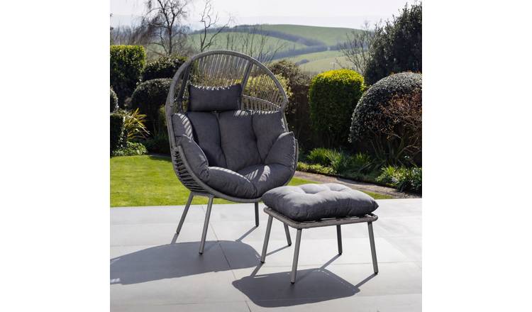 Artemis Home Nestara Standing Egg Chair and Stool - Dark Grey