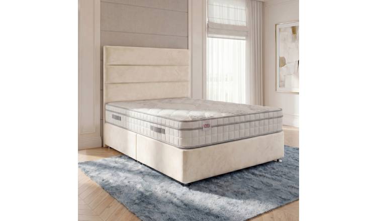 Somnior Regent Velvet Small Single Pocket Mattress Divan Bed Set - Ivory