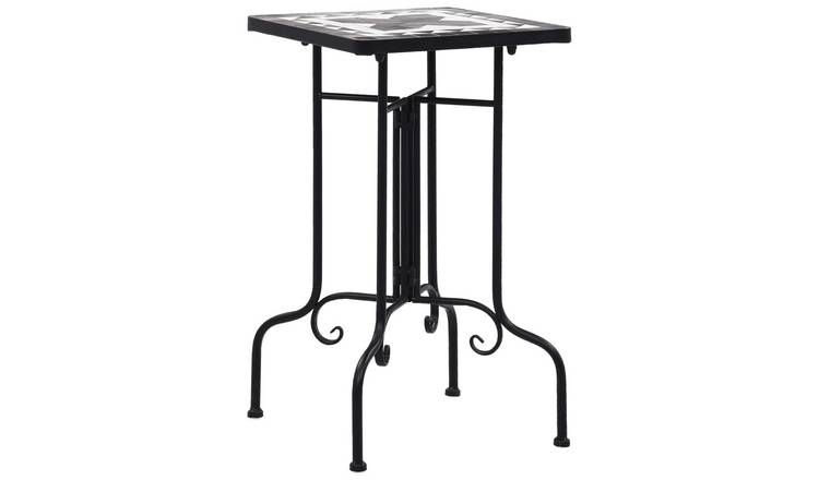 Walplus Iron Plant Stand - Black and White - 35 x 35 x 56 cm