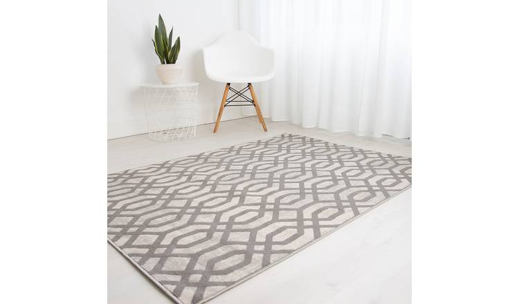DS Living Bellagio Patterned Rug - Beige & Grey - 290x200cm
