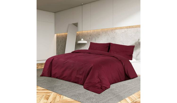 Walplus Pillowcase Microfibre Duvet Cover Set - Bordeaux - 200 x 200 cm