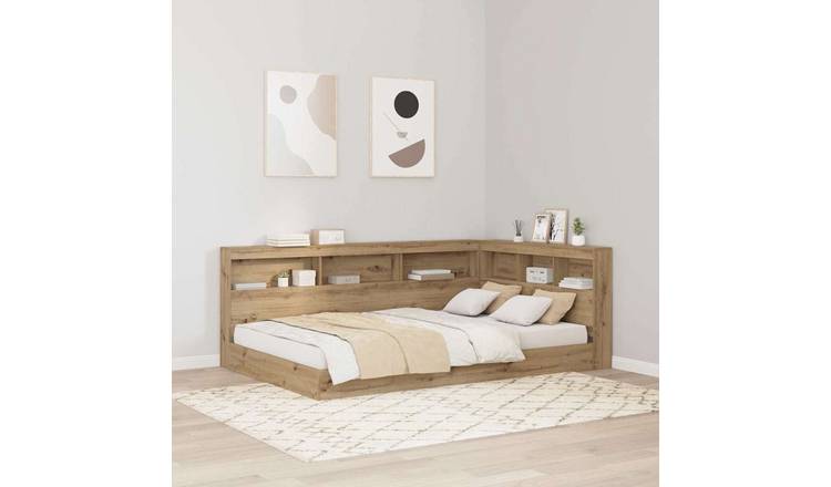 Walplus Wood Storage Headboard - Oak - 207.5 x 137.5 x 76.5 cm