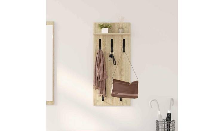 Walplus Engineered Wood Wall-Mounted Coat Rack - Sonoma oak - 40 x 10 x 90 cm