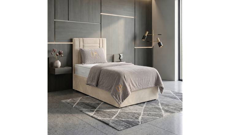 DS Living Orion Single Upholstered Ottoman Bed Frame - Cream