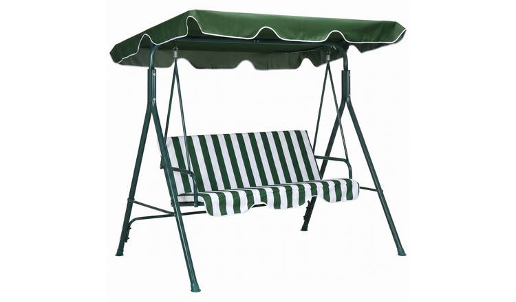 Outsunny Steel Frame Adjustable Canopy Swing Chair - Green