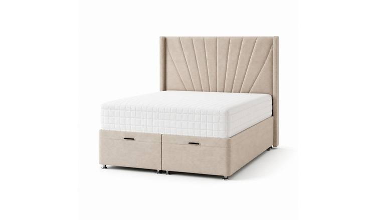 Comfy Deluxe Jasmine  4ft Small Double  Ottoman End Lift  Bed Set - Linen Beige