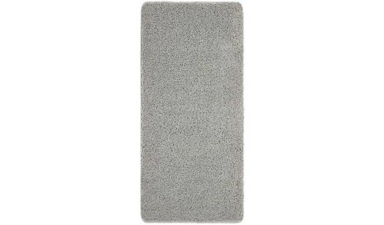 The Rugs Grey Washable Plain Nonslip Shaggy Runner Rug - 67 x 150cm