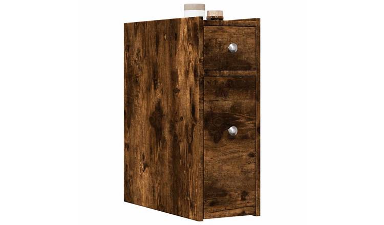 Walplus Engineered Wood Cupboard - Dark Oak - 21.5 x 50 x 60 cm