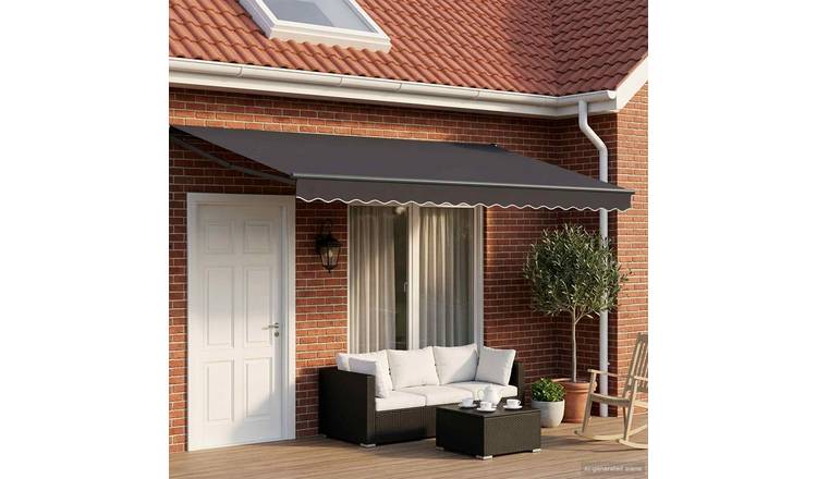 Walplus Electric Aluminium Retractable Awning - Anthracite - 400 x 300 cm