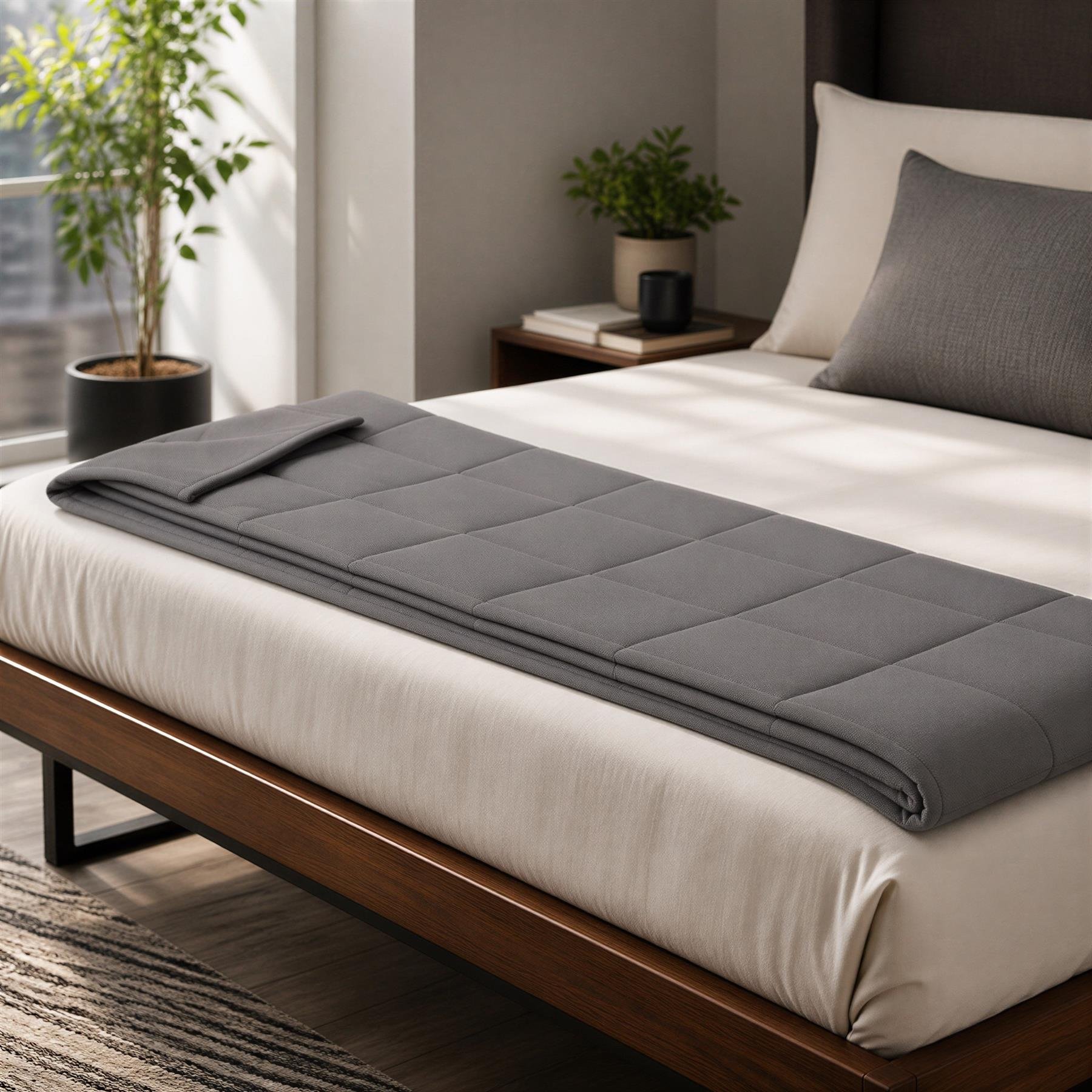 Harbour Housewares 8kg Weighted Blanket with Storage Bag - Grey - Image 3