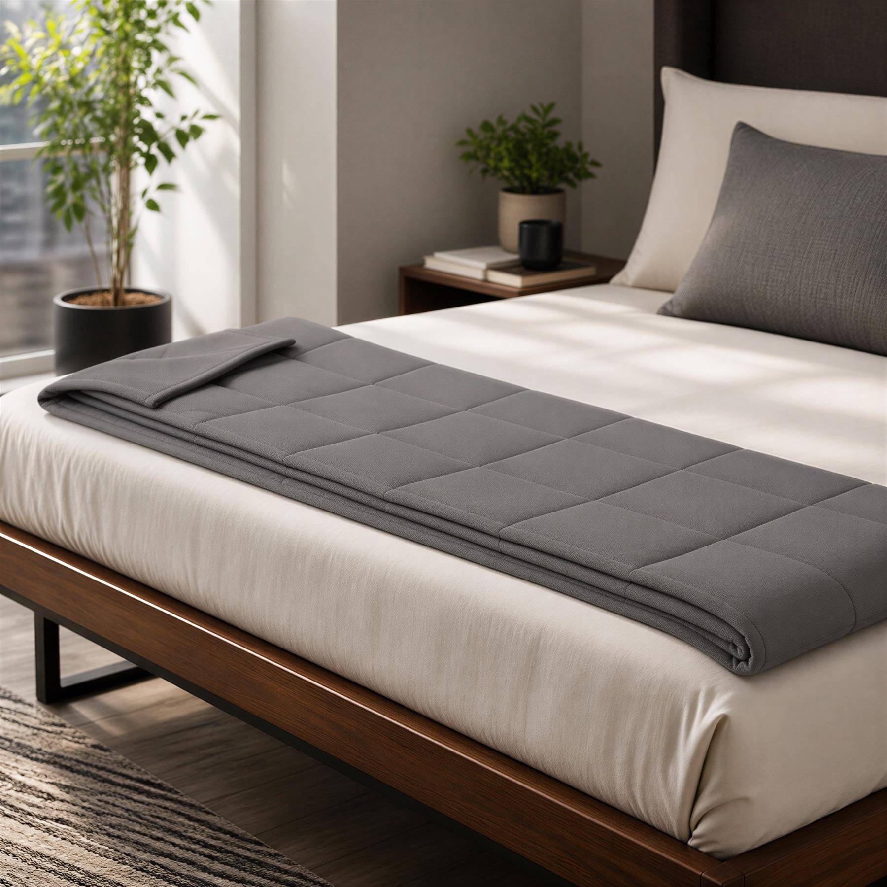 Harbour Housewares 8kg Weighted Blanket with Storage Bag - Grey - Image 3