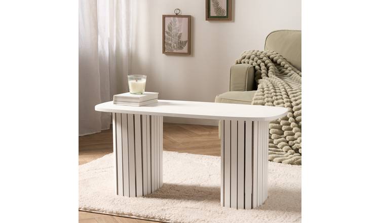 OHS Madison Ribbed Coffee Table - Cream