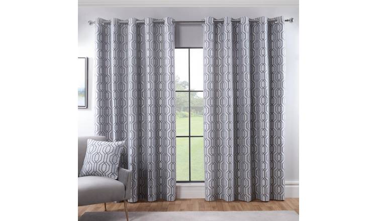 Sundour Dakota Eyelet Curtains - Green - 229 x 183cm