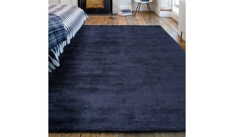 Mega Flooring Blue Handmade Plain Rug - 120 x 170cm