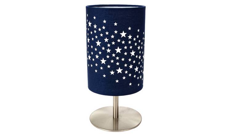 Happy Homewares Blue Stars Decorated Children Kids Midnight Table Lamp - 11cm