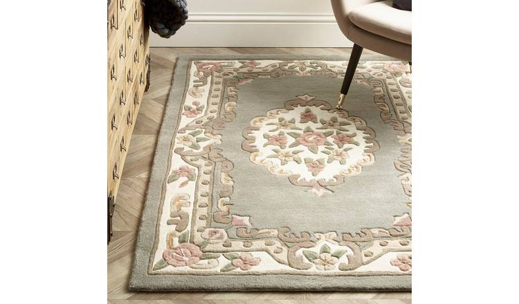 Mega Flooring Grey Traditional Floral Rug - 60 x 120cm