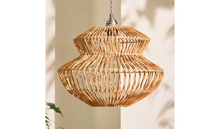Dibor Curved Rattan Ceiling Shade - Natural
