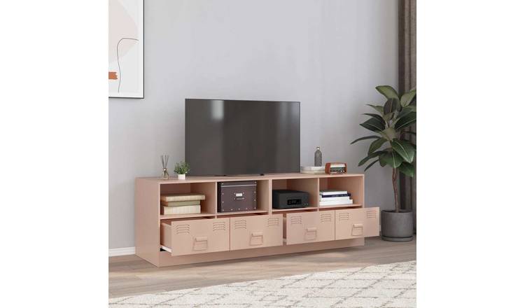 Walplus 2 Piece Steel 2 Drawers 2 Shelves TV Cabinet - Pink - 67 x 39 x 44 cm