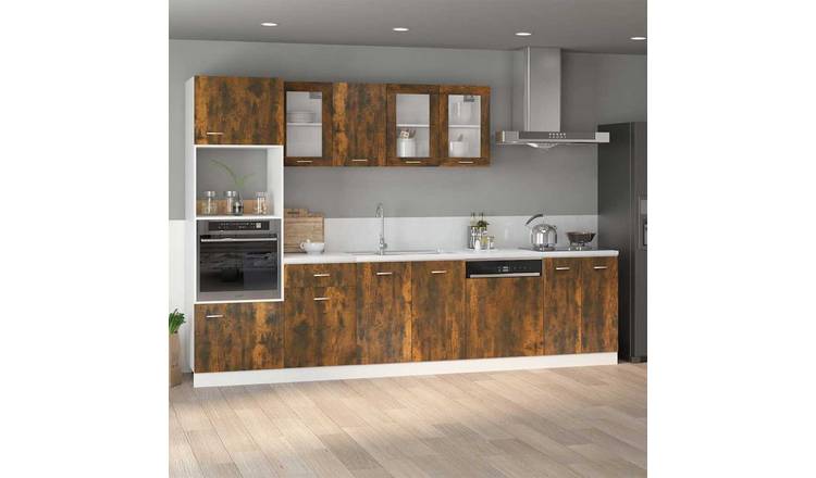 Walplus Engineered Wood Sink Bottom Cabinet - Dark Oak - 80 x 46 x 81.5 cm