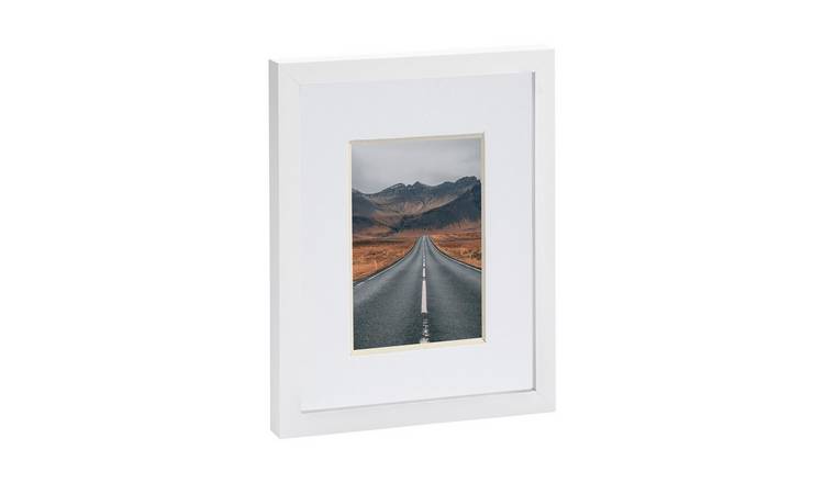 Nicola Spring Photo Frame - 8" x 10" with Mount - White/White