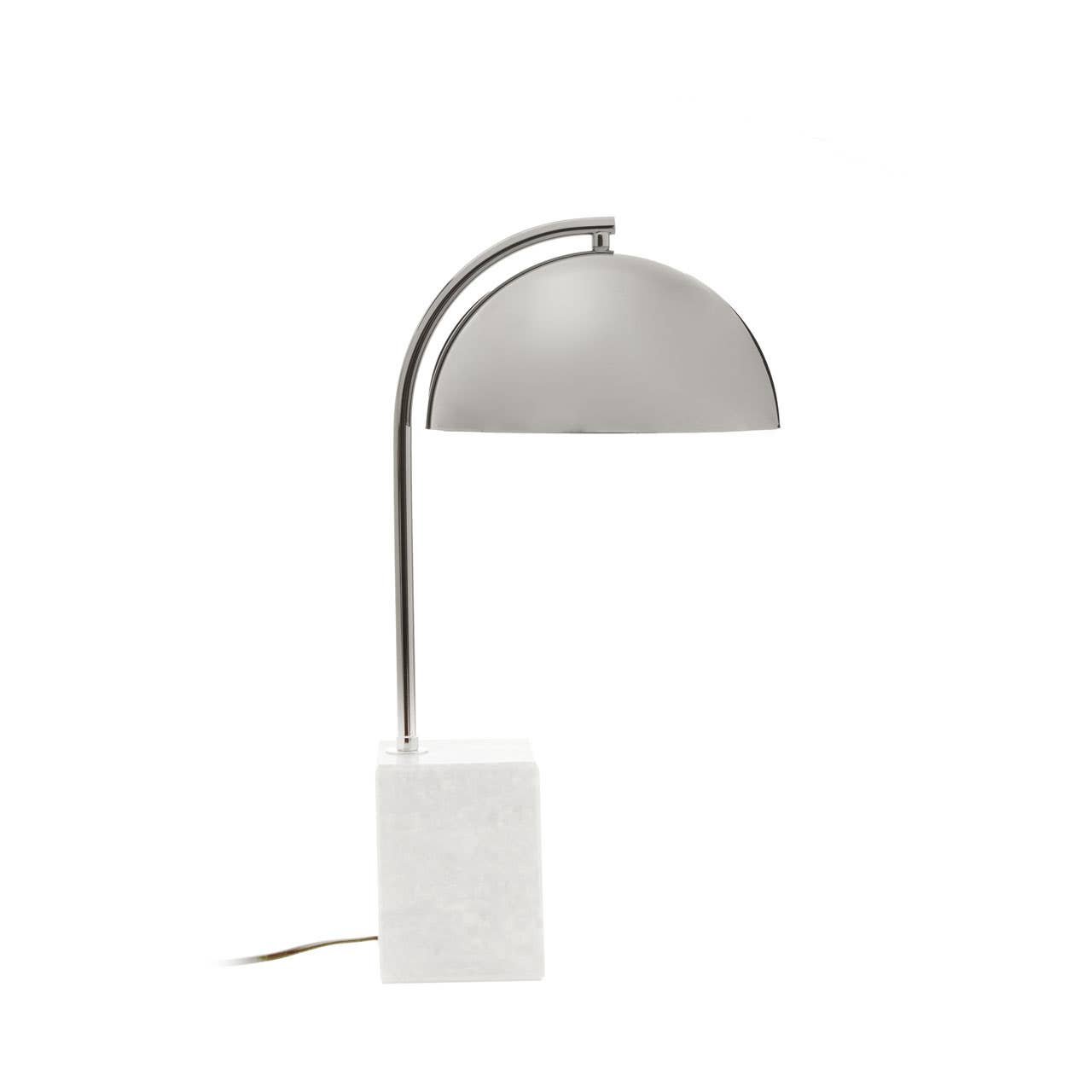 Orsina Chrome Shade Marble Base Table Lamp – Silver - Image 5