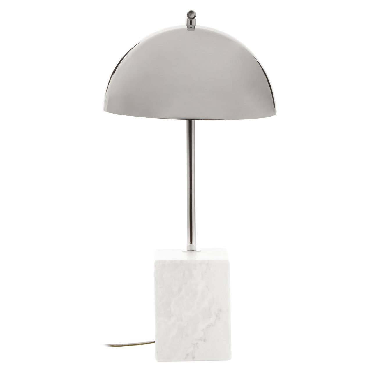 Orsina Chrome Shade Marble Base Table Lamp – Silver - Image 6