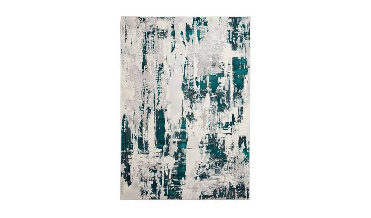 Mega Flooring Green Modern Abstract Rug - 80 x 150cm