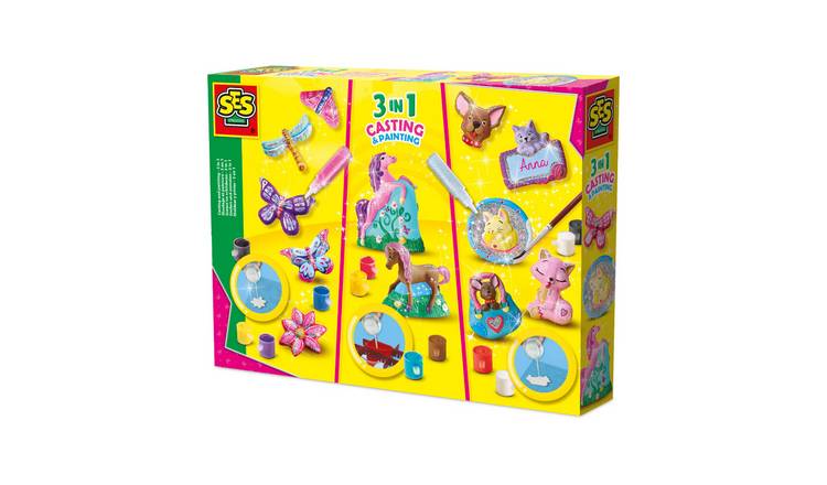SES Creative 3 In 1 Horses Dogs Casting and Painting Craft Set - Age 5+