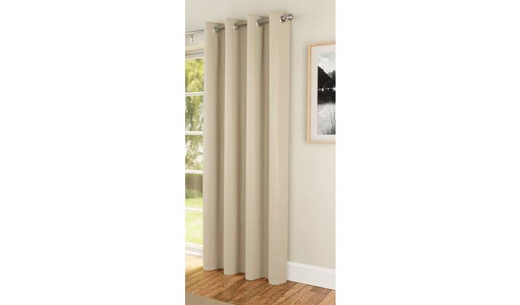 Enhanced Living Luna Plain Single Door Curtains - 168 x 214cm - Beige