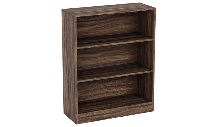Vida Designs Cambridge 3 Tier Low Bookcase - Walnut