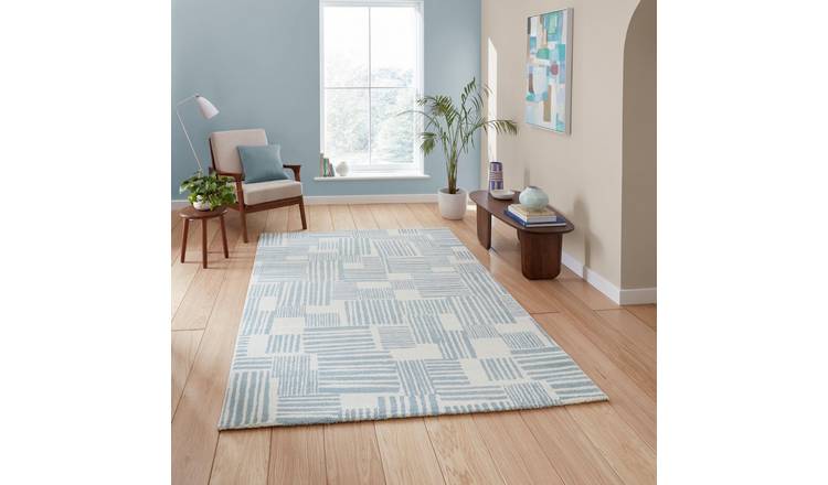 Mega Flooring Blue Modern Abstract Rug - 120 x 170cm