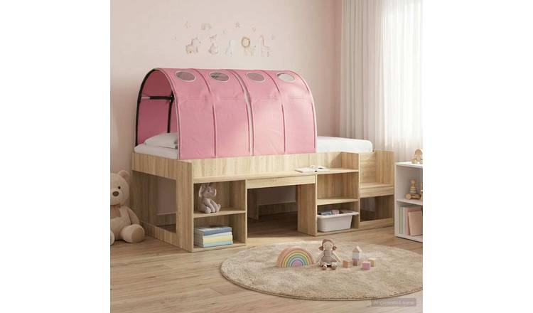 Walplus Pack of 2 Fabric Kids Bed Tunnel - Pink - 211 x 67.5 x 2 cm
