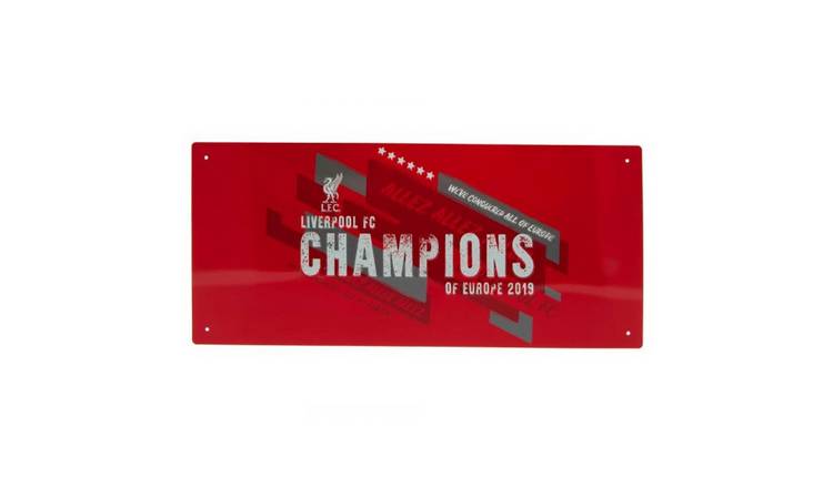 Liverpool FC Champions Of Europe Metal Street Sign - Red