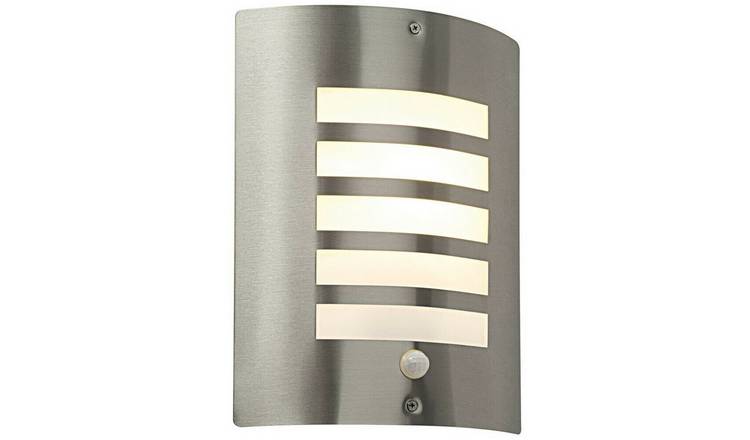 Loops Direct Stainless Steel Wall Light With PIR Motion Sensor - Brushed Steel