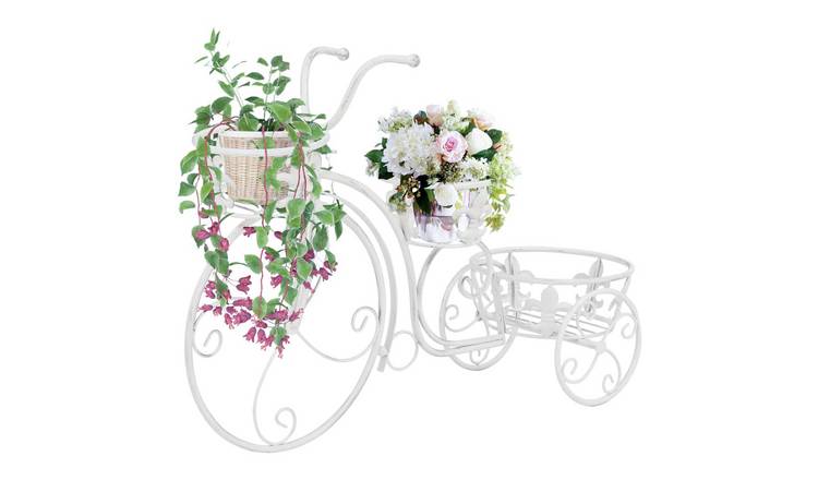 Walplus Metal Plant Stand - Antique White - 77 x 26 x 50 cm