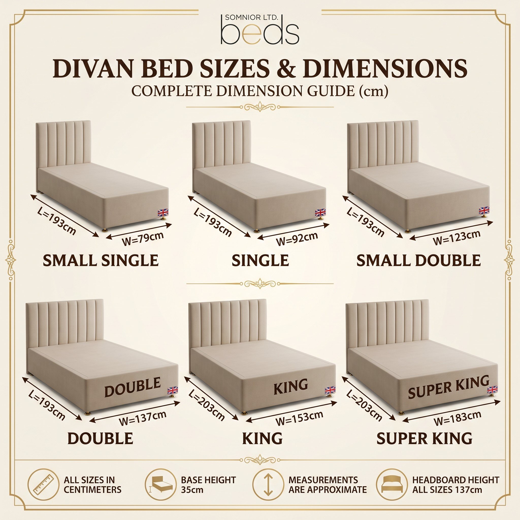 Somnior Diamante Linen 5FT King Divan Bed Base - Wheat - Image 5