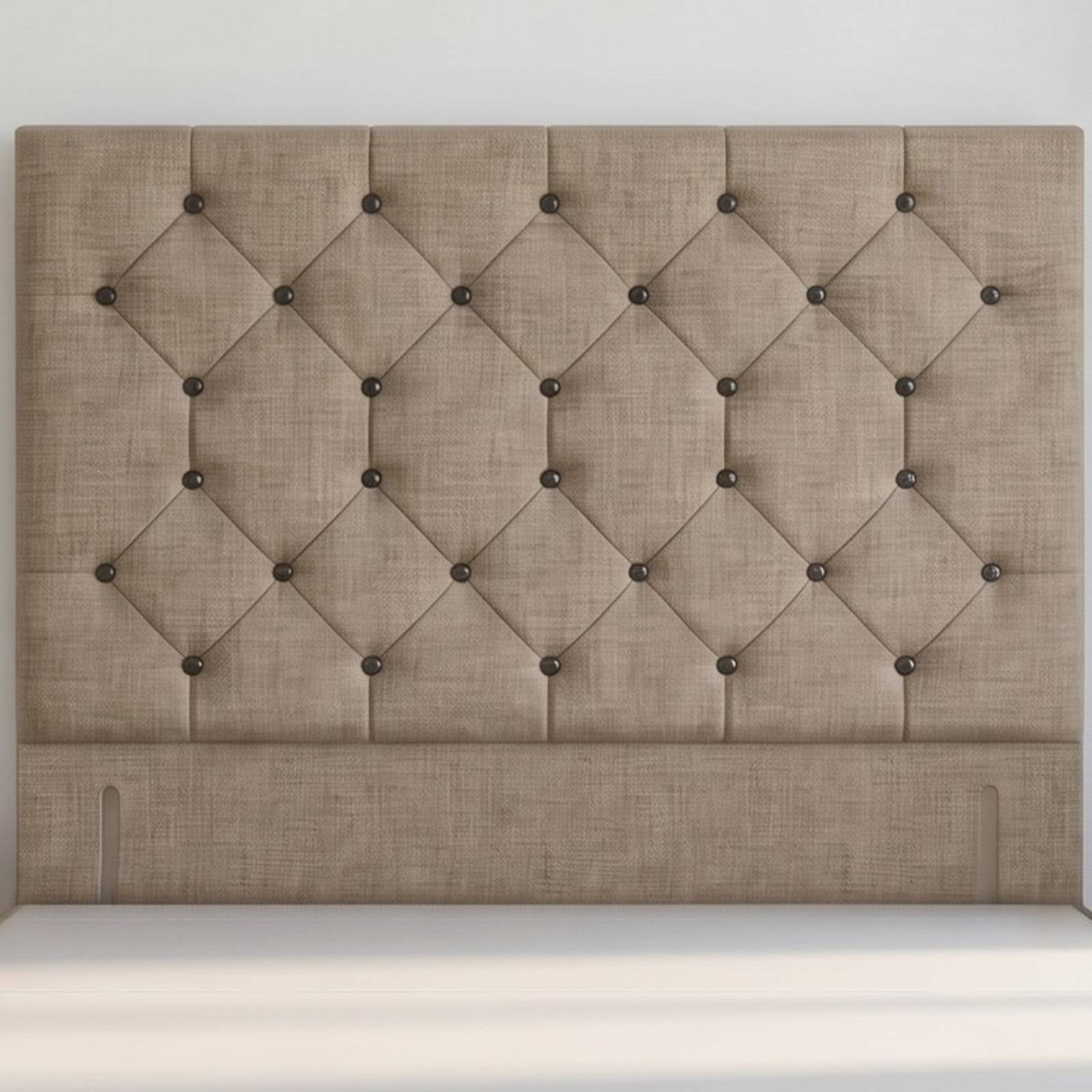 Somnior Diamante Linen 5FT King Divan Bed Base - Wheat - Image 4