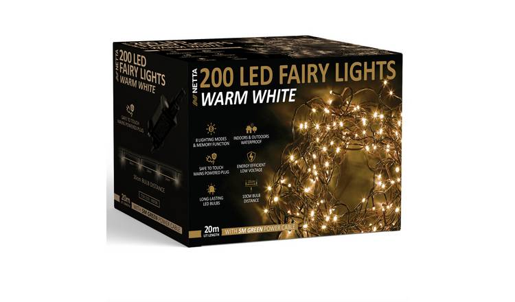 NETTA 200 LED 20m Christmas Fairy String Lights - Warm White
