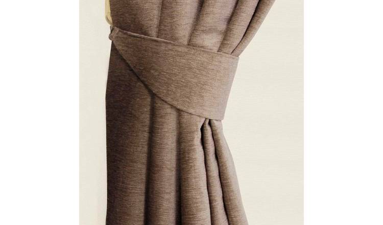 Homescapes Pack of 2 Chenille Curtain Tie Backs – Mink