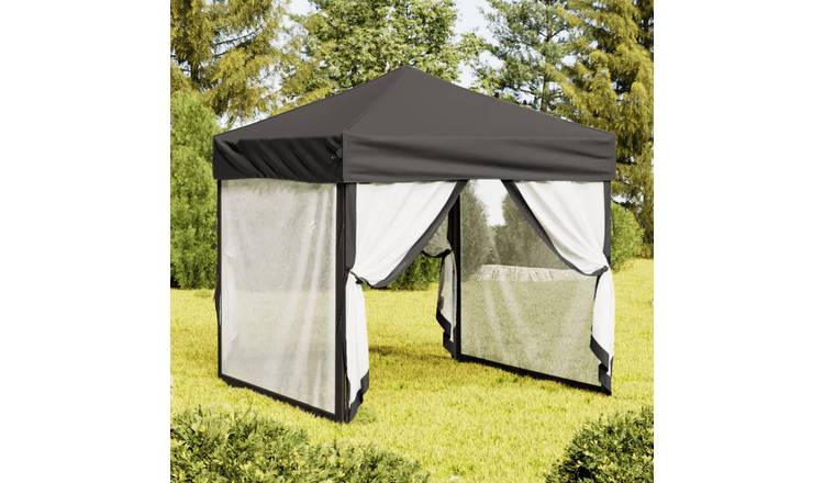 Walplus 2 x 2 m Foldable Party Tent with Sidewalls - Anthracite
