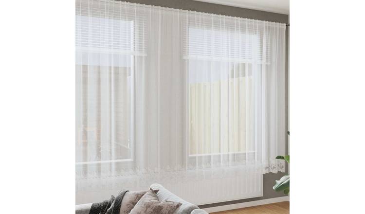 Walplus Lace Curtain - White - 240 x 400 cm