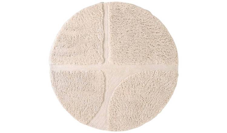 Ted Baker Cream Lambeth Jasper Geometric Round Rug High Pile - 200cm